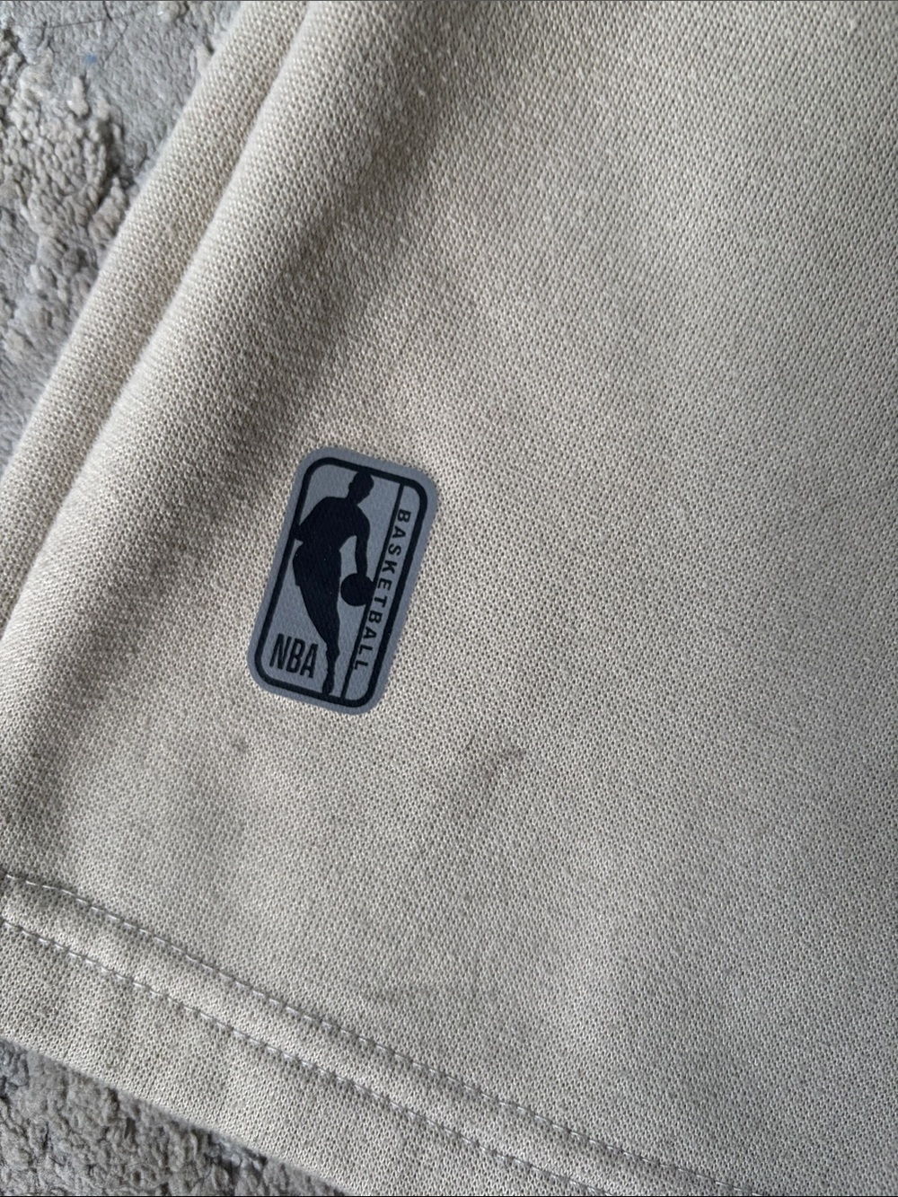 NBA Cream Athletic Fleece Shorts with Logo - Picture 3 of 4